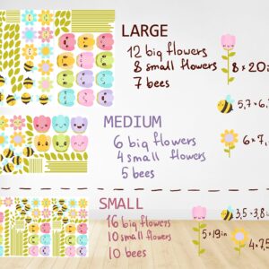 Bumblebee flower wall decals – Flower wall decals with Bees