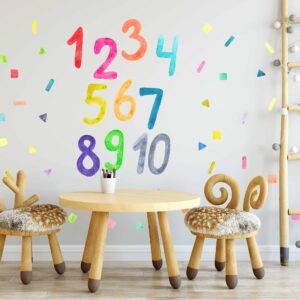 Rainbow Numbers Wall Decals Kids Room Decor Sprinkle
