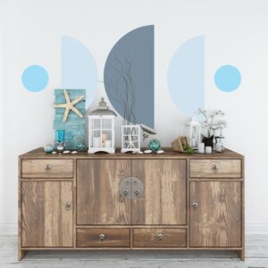 Moon Phases Wall Decals Stickers Colour Block Arch Circle