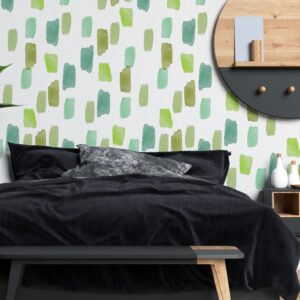 Brush Daub Wall Decals Green Sticker, Paint