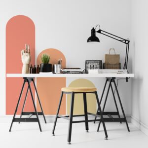 arch wall decal colour block stickers , lf193