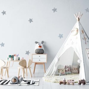Star Wall Decals Watercolor Stickers Gray