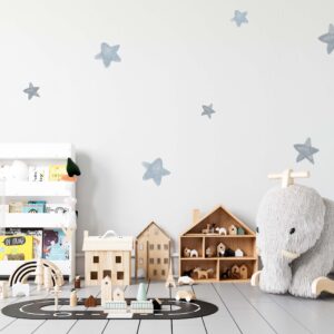 Star Wall Decals Watercolor Stickers Gray