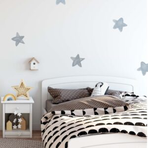 Star Wall Decals Watercolor Stickers Gray