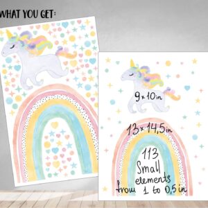 Unicorn Rainbow Wall Decal Polka Dots Sticker