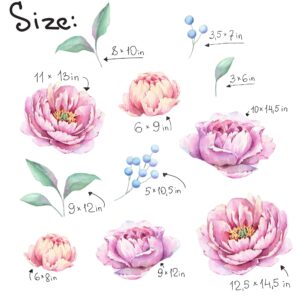 watercolor peonies wall decal – peony wall decal