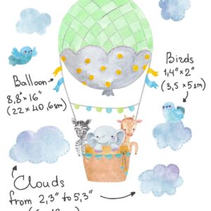 Jungle Animals Decals Safari Hot air balloon Giraffe