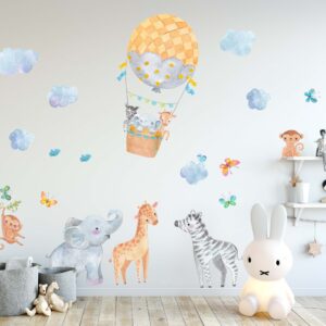 Jungle Animals Decals Safari Hot air balloon Giraffe