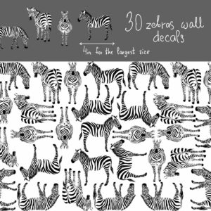 zebra wall decals horse sticker, lf246