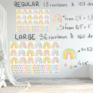 Rainbow wall decals stickers Color Drops