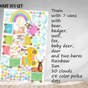 Train Wall Decals Woodland Animals Polka Dots Stickers