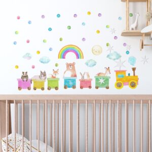 Train Wall Decals Woodland Animals Polka Dots Stickers
