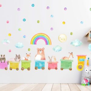 Train Wall Decals Woodland Animals Polka Dots Stickers