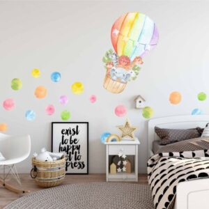 Hot Air Balloon Wall Decal Polka Dots Safari Animals