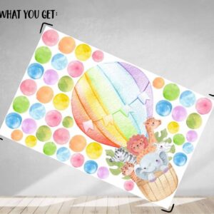 Hot Air Balloon Wall Decal Polka Dots Safari Animals