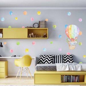 Hot Air Balloon Wall Decal Polka Dots Safari Animals