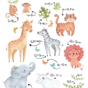 Jungle Animals Wall Decal Safari Nursery Decor