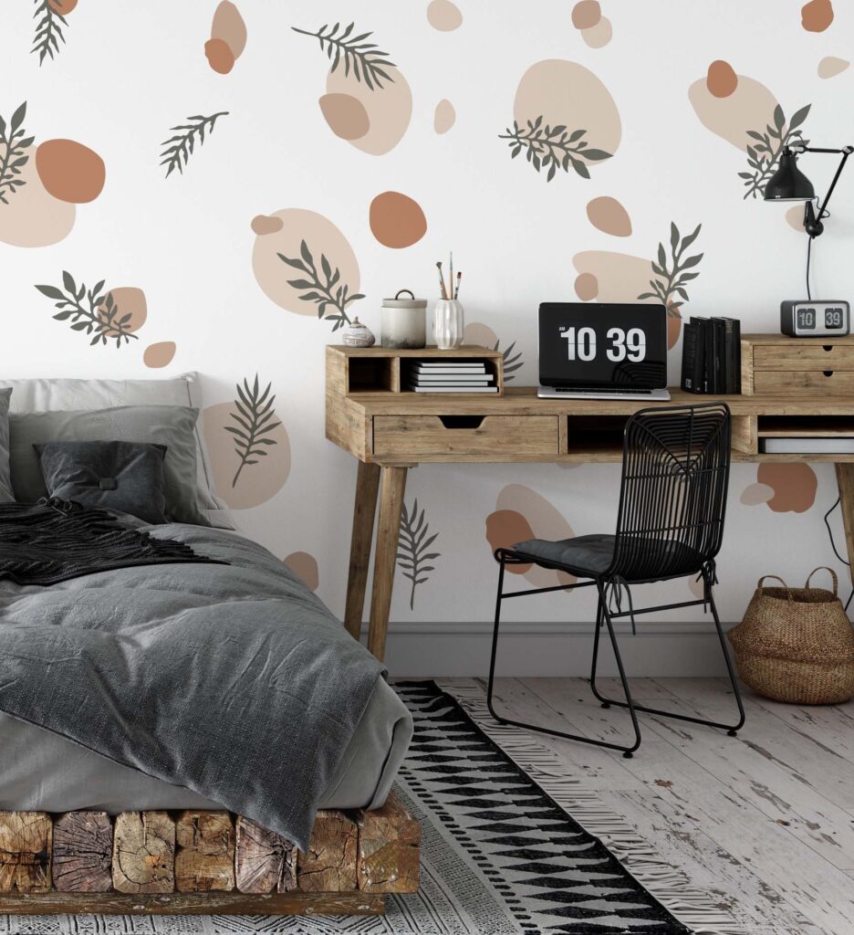 Best Wall Decals for Renters: Removable, Deposit-Safe Decor (2026) beige boho spot sticker close-up — greenery cottagecore 7in 4.5in 2.6in nursery detail