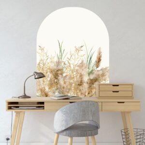 Boho Large Arch Wall Decal Pampas Grass Colour Block Sticker