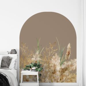 Boho Large Arch Wall Decal Pampas Grass Colour Block Sticker