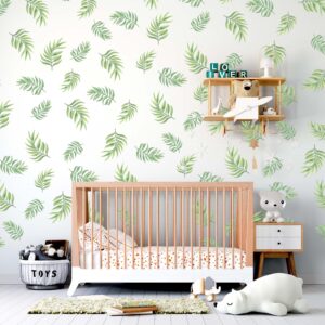 banana palm leaves wall decals greenery stickers, lf265