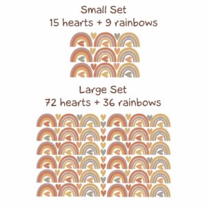 Rainbow Wall decals Heart Stickers Boho Children Room Decor