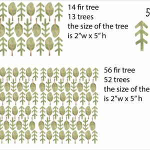 Green Tree Wall Decals Woodland Forest Stickers Pine Fir