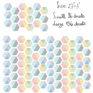 Wall Decals Hexagon Color Polka Dots Honeycomb Stickers