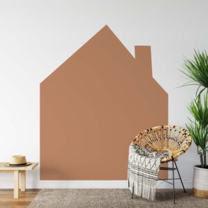 big house wall decal large home headboard color block sticker, removable wall decal, custom color big house decal lf237