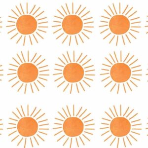 Sun Wall Decal Boho Orange Sticker
