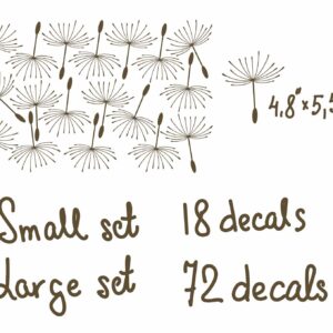 Dandelion Seed Boho Wall Decal Flower Stickers Cottagecore
