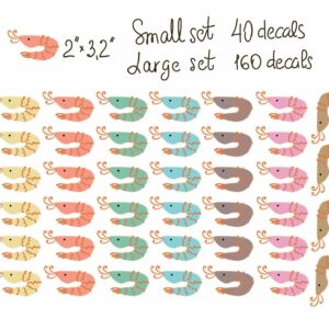 Shrimp Wall Decals Color Sea Life Animals sticker