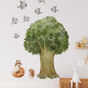Tree Wall Decal Stickers Fox Bunny Bird