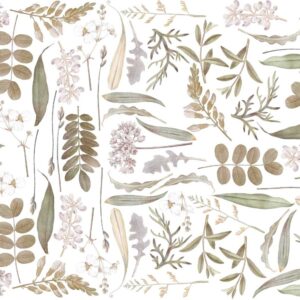 Vintage Wild Flowers Wall Decals Greenery Stickers