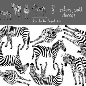 zebra wall decals horse sticker, lf245