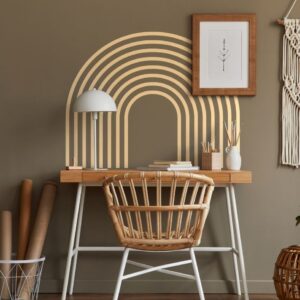 arch wall decal headboard, modern vinyl or fabric sticker, boho bedroom wall decor lf253