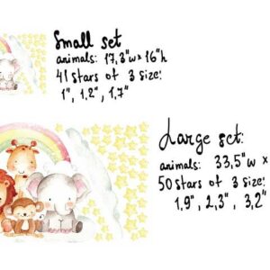 Safari Animals Elephant Giraffe Wall Decals Lion Monkey