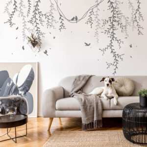Leaves Greenery Wall Decals Birds Butterflies Stickers