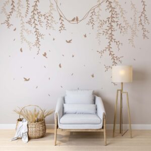 Leaves Greenery Wall Decals Birds Butterflies Stickers