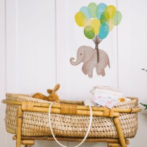 Elephant Balloons Wall Decal Clouds Moon Heart Stars