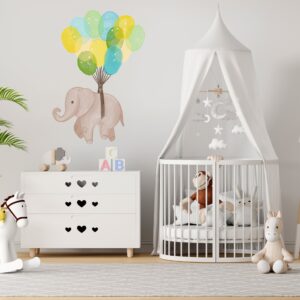 Elephant Balloons Wall Decal Clouds Moon Heart Stars