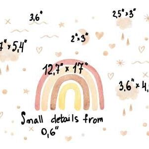 Rainbow Wall Decals Stars Clouds Stickers