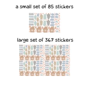 Houses Wall Decals Hedgehog Trees Rainbows Stickers