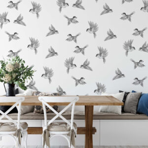 blue gray birds wall decals stickers, lf258