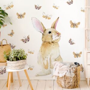 Bunny Wall Decal Rabbit Butterfly Sticker