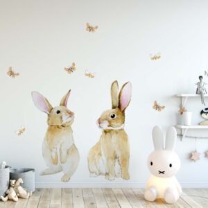 Bunny Wall Decal Rabbit Butterfly Sticker