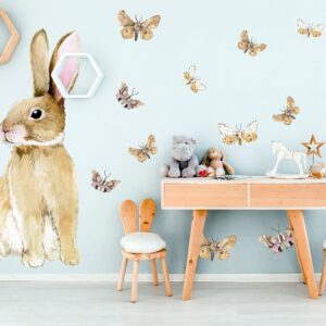 Large Bunny Wall Decal Rabbit Butterfly Sticker