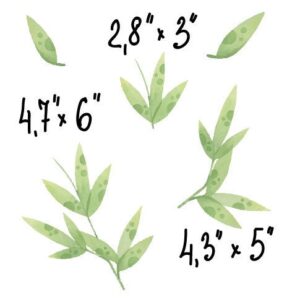 Bamboo Leaf Wall Decals Greenery Stickers