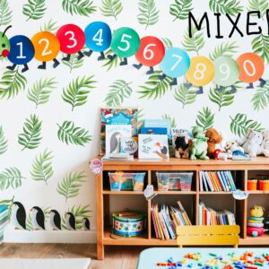 banana palm leaves wall decals greenery stickers, lf265