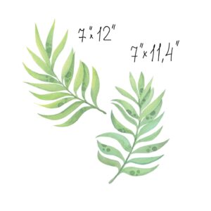 palm leaves wall decals greenery stickers, lf264